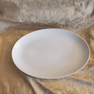 Solid or Basic White, Unmarked China, 13.75 inch Oval Serving Platter, Fine Dining, Turkey Platter, Vintage Serving Dish