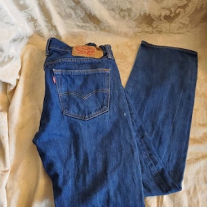Levi Strauss and Company,Barely Used 501 Jeans, Mens Size, Waist 34, Length 34, Button Fly, Vintage Clothing