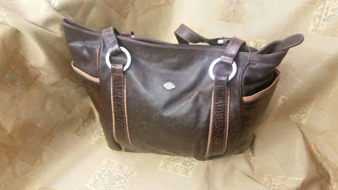 Sac à Main ISANTI Cuir Vintage - Marron - Fait Main En Italie - Occasion