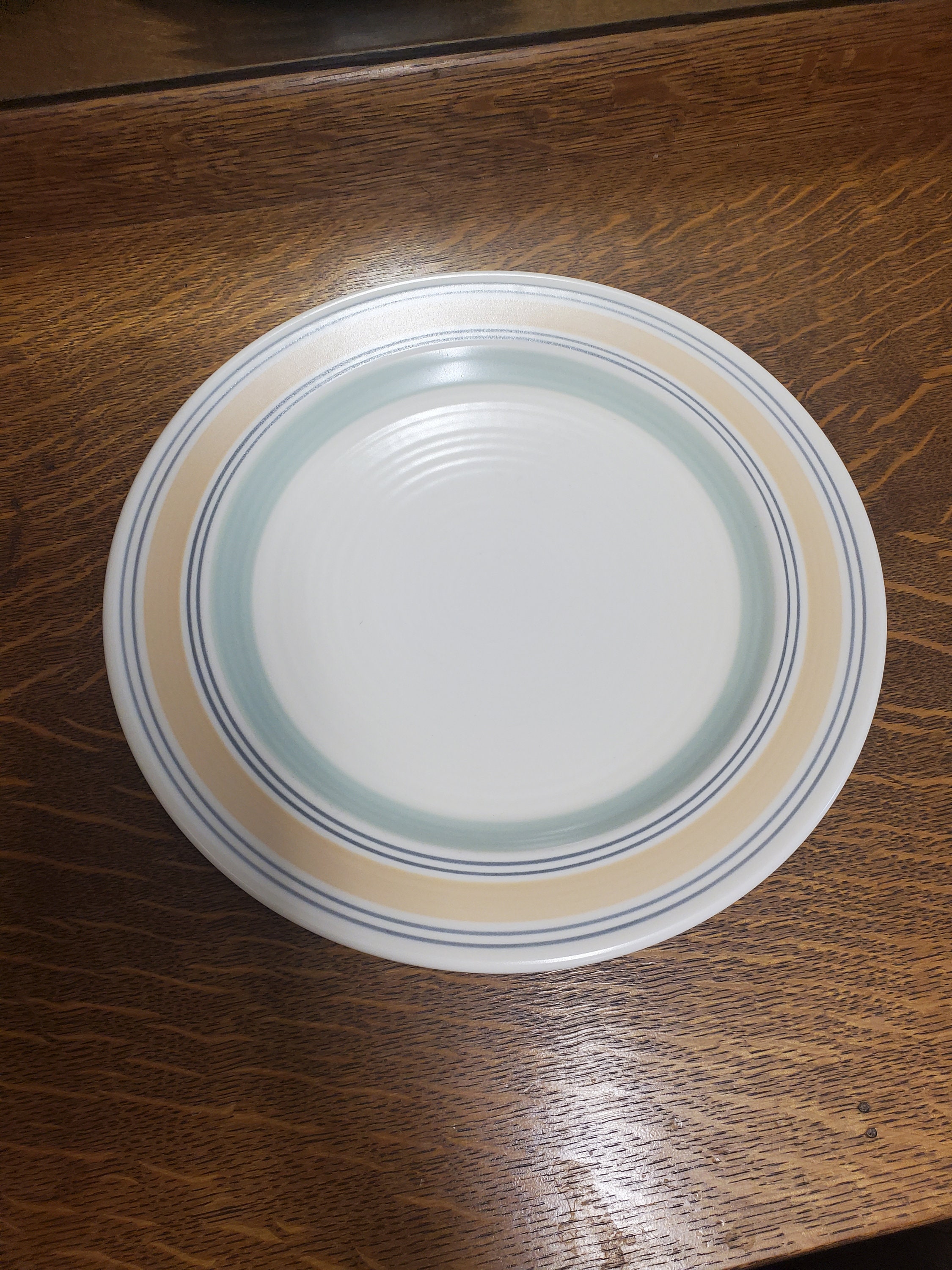 Pfaltzgraff Key Largo 11 inch Dinner Plate, Yellow and Green on Cream, No Trim, Made in Mexico