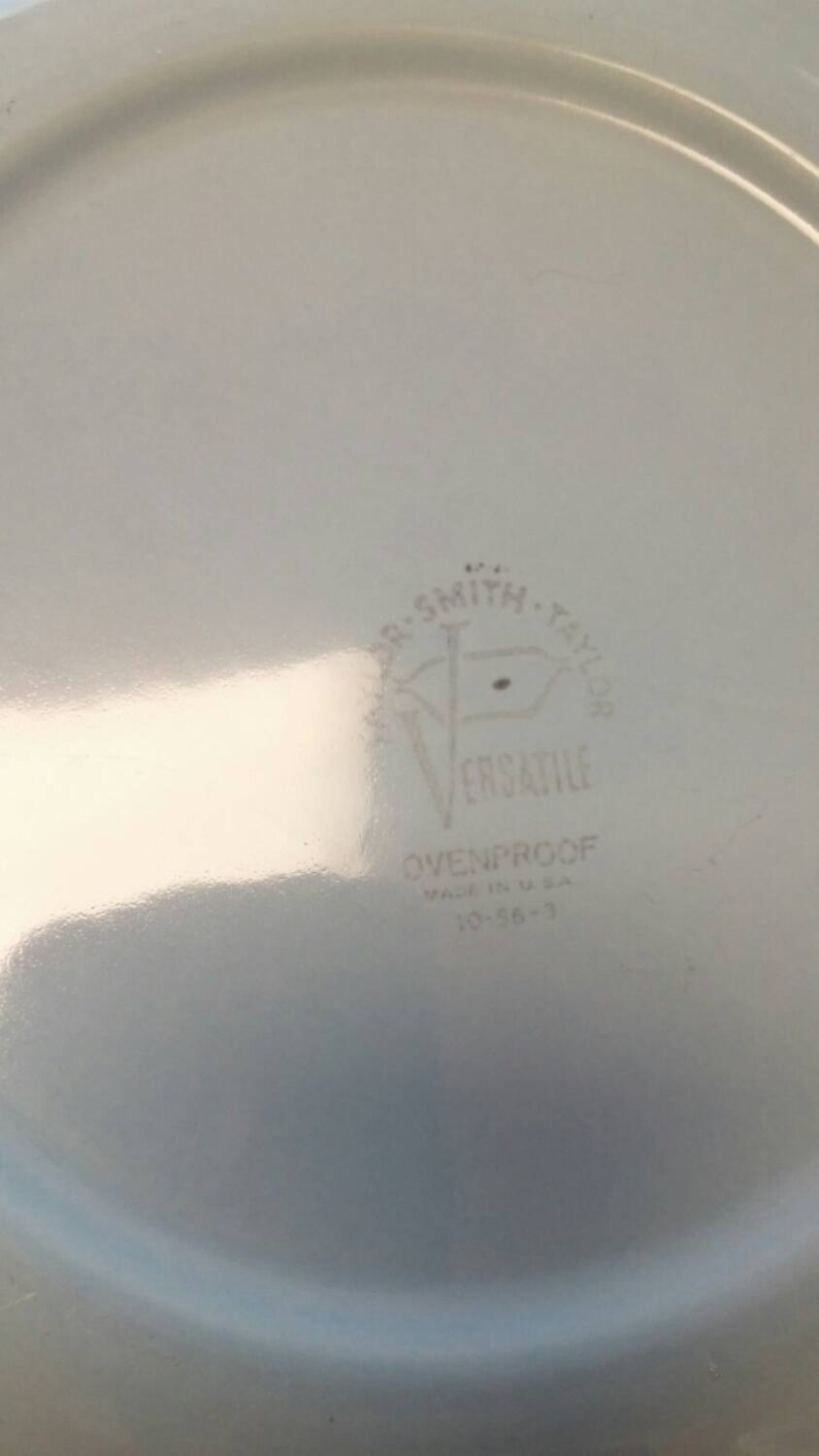 On Sale Blue Black and Gray Taylor Smith Taylor 9 inch Versatile Luncheon Plate with White Flowers