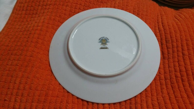 7.50 inch Salad or Dessert Plate with Gold Rim Morning Glory Vintage Serving Dish On Sale 1940s Noritake