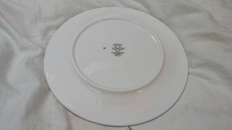 On Sale Fine China Lenox 6 38 inch BreadButter Plate Solitaire White Replacement Dish Made in USA with Platinum Rim
