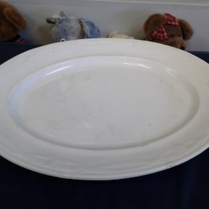 19th Century Early English Ironstone Platter Shabby Chic Oval Serving Dish