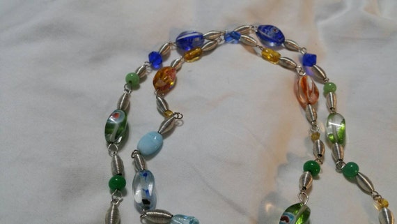 Silver Toned Metal, Plastic and Art Glass Beaded … - image 3