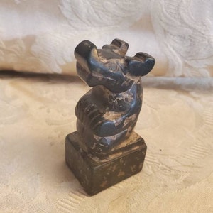 Chinese Green and Brown Stone, Animal Stamp or Seal, Rare Find, Hand Carved Figurine, Oriental Collectible