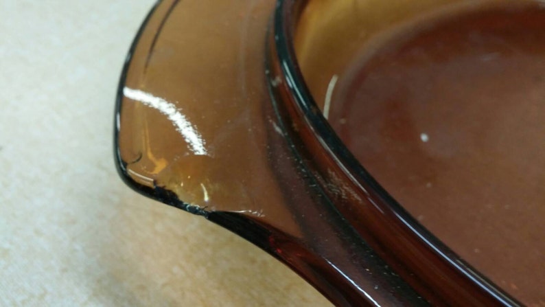 On Sale Vintage Kitchen Brown Oval Glass Lid for Casserole or Baking Dishes Replacement Cover