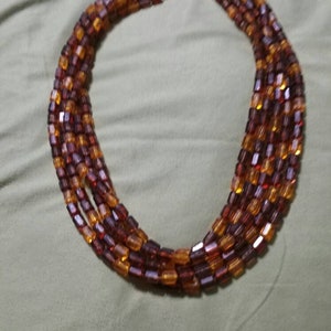 Made in West Germany Multi Strand 22 inch Brown and Gold Lucite Bead  Necklace  Fashion Accessory Costume Jewelry