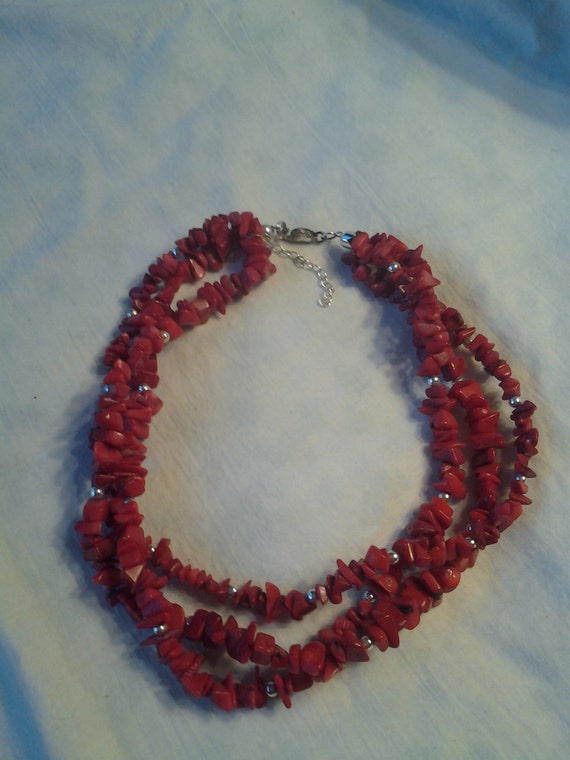 Ruby Red Semi-Precious Stone Choker Necklace