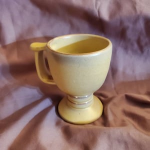 Frankoma Pottery, Plainsman Gold and Brown, Irish Coffee Pedestal Mug, C13, Desert Gold, da collezione