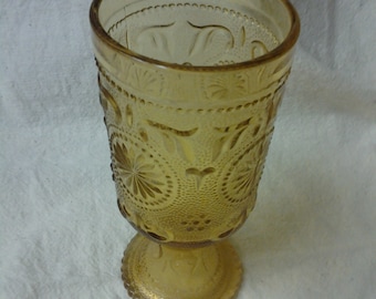 American Concord Daisy Pattern, Gold Glas Wein kelch von Brockway Glass Company