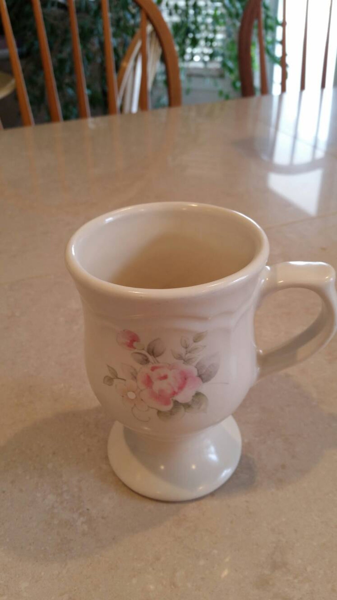 Pfaltzgraff Tea Rose Pedestal Serving Mug Coffee Cup Hot Etsy