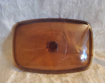 Rectangular Brown, 10.75 inch Glass Lid, with Square Lid, Baking Tool, Replacement Lid, Food Cover, Square Knob