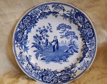 アンティーク スポード ブルー イタリアン プレート 8 1/4 インチ