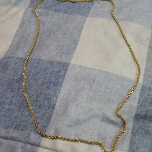 Vintage Monet Gold Toned Rope  28 inch Chain Costume Jewelry Necklace Fashion Accessory