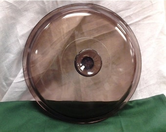 Round Pyrex Brown Glass V 2.5 C Inch Replacement Lid Visions Cookware Crock Pot Lid