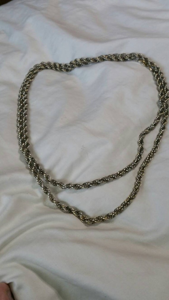 Vintage Monet, Gold and Silver Toned Rope,  53 in… - image 1