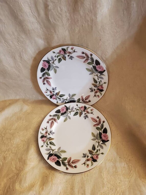 Rare Find, Wedgwood, Hathaway Rose, Set of 2 , Bread and Butter