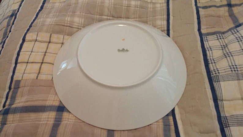 On Sale Made in Germany Rosenthal Shadow Rose Large Coupe SaladSoup Bowl with Gold Rim Fine Dining Dish