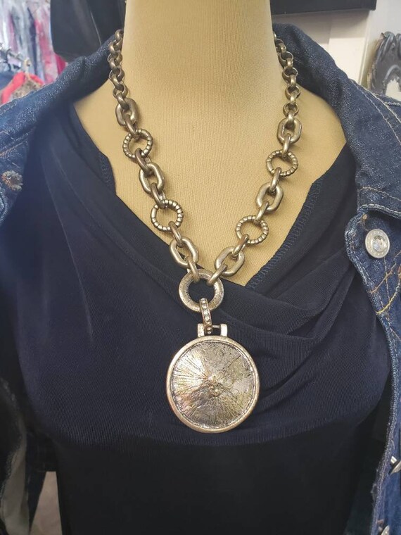 Rocker Style, Aged Heavy Chain with 2 inch Round … - image 2