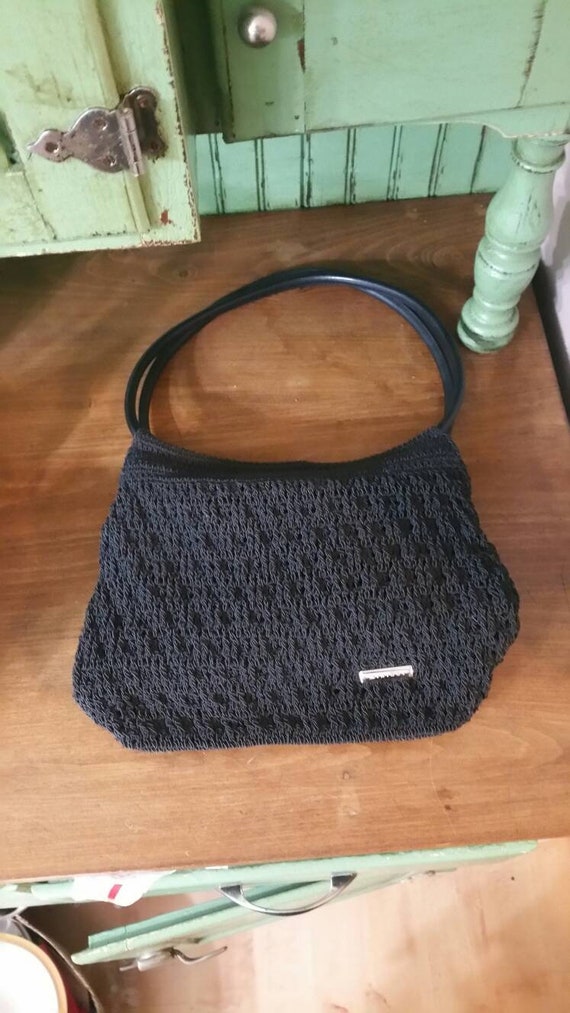 Minicci, Black Woven Hand or Shoulder Bag or Purse