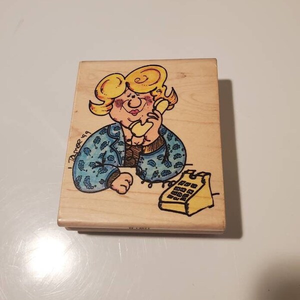 Tell a Friend, Large Collectible Rubber Stamp for Card Making, Invitations, Scrapbooking and Crafting, 1999 Stamp by Mark Towner