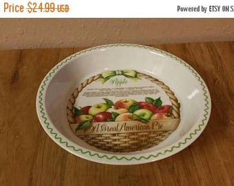 On Sale Great American Pie Fine Porcelain Ovenware by Shafford 1982 Apple Pie Baking Dish with Recipe