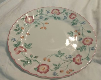 Vintage Churchill of England Briar Rose  10 inch Dinner Plate Made in Staffordshire, England with Ruffled Edge