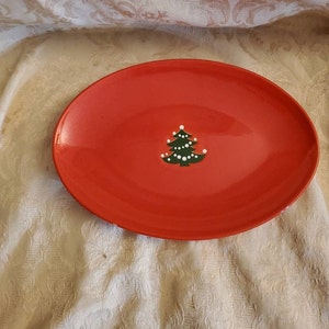 Old Fashioned Christmas Tree by WAECHTERSBACH, 10.50 inch Oval Serving Sandwich or Pastry Tray