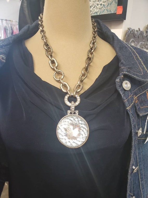 Rocker Style, Aged Heavy Chain with 2 inch Round … - image 1