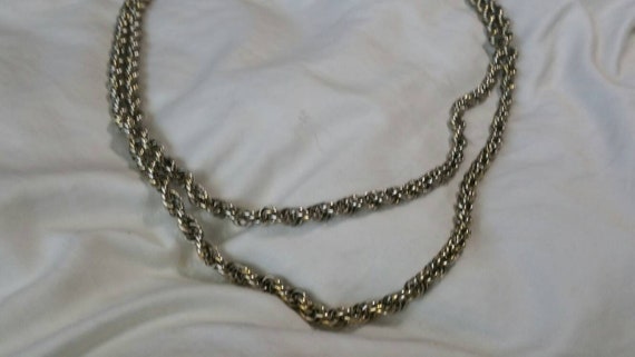 Vintage Monet, Gold and Silver Toned Rope,  53 in… - image 4