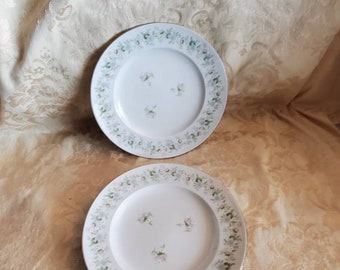 Set of 2, Forever Spring Pattern, Set of 2, 7.75 inch Salad/Dessert Plates,  Johann Haviland Blue and Pink Flower Porcelain