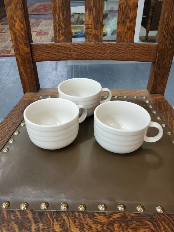 Newcor Stoneware, Set of 3, Coffee Cups or Mugs,  Sculpture Sand, 1985 Everyday Dish, Oven to Table, Dishwasher and Microwave Safe
