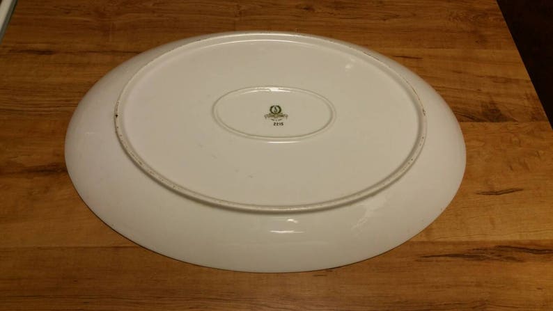Fuji Pattern 2215 White and Gray 15 inch Oval Serving Platter Collectible China Turkey Platter On Sale Rare Large Sone China Mt