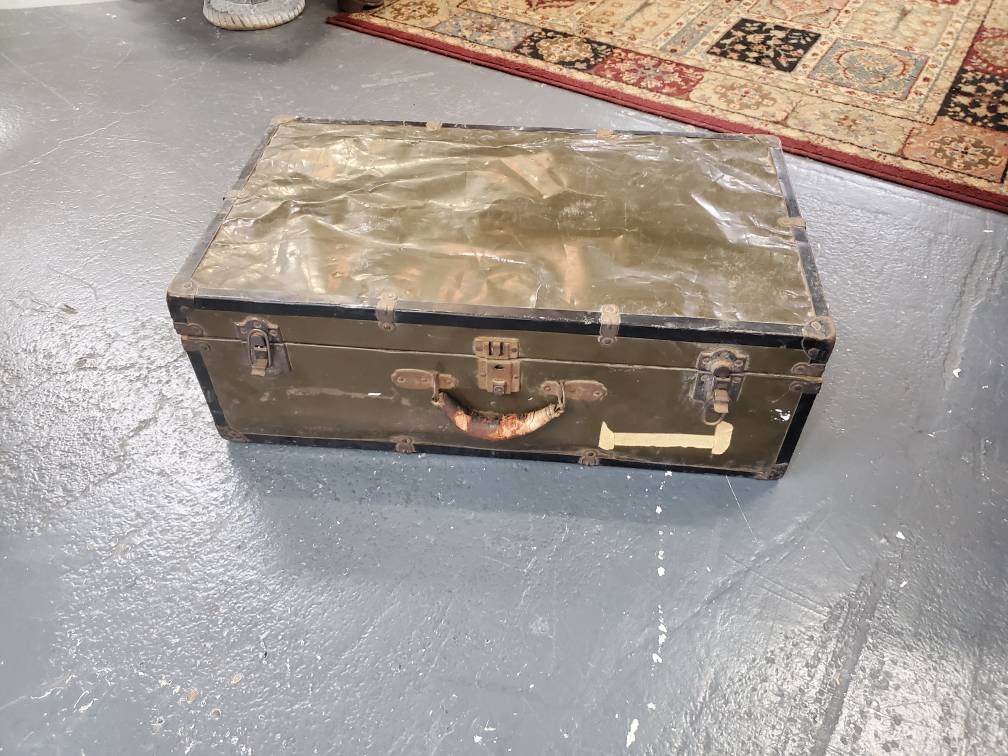 Vintage military foot locker trunk with original decal for Sale in  Snohomish, WA - OfferUp