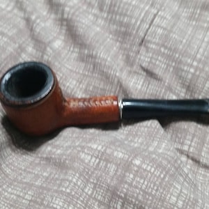 Made in Italy Vintage Tobacciana Whitehall Leather and Wood and Plastic Tobacco Pipe