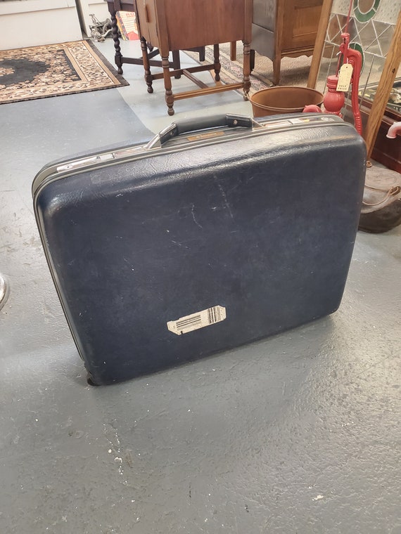 Rustic Large Sized, Hard Sided Samsonite Navy Blu… - image 7