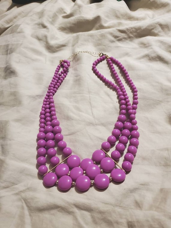Dark Pink, Expanding Plastic Bead, 22 inch, Tripl… - image 3
