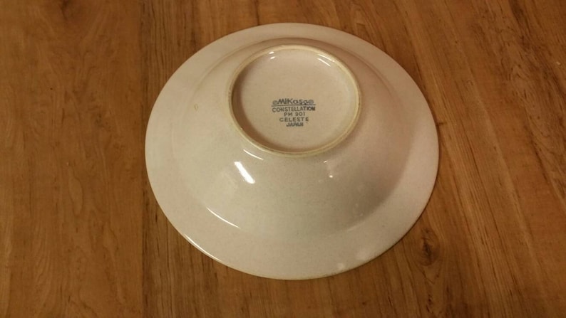 Beige Center W White Circle On Sale Rare Find Mikasa Celeste 8.25 inch Rimmed Soup Bowl with White Rim