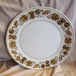 Mikasa Westwood, 12.25 inch Large Serving Platter, Cera-Stone, 3150 W, Made in Japan, Peach and Brown Flowers, Retired Pattern