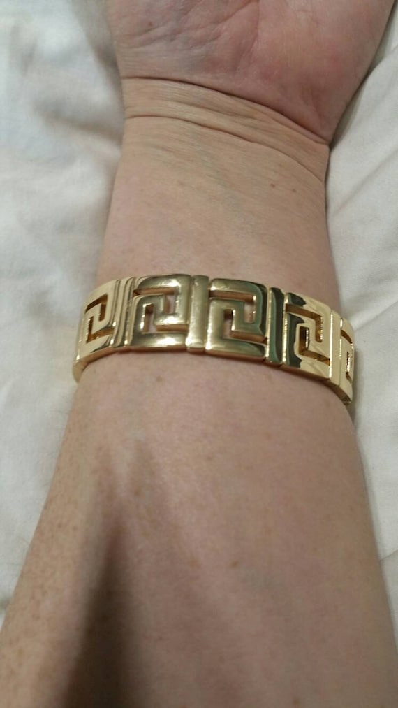 Large Modern Square Pattern,  Gold Toned Egyptian 
