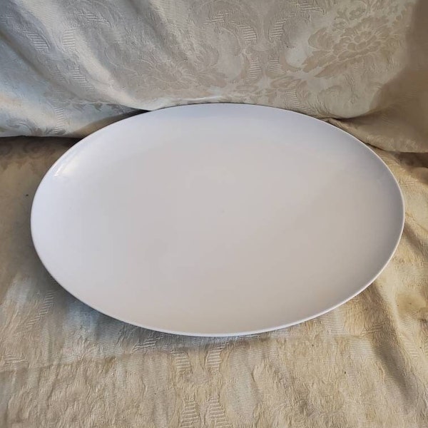 Collectible China Franciscan Solid White 13 inch Oval Serving Platter Replacement Dish