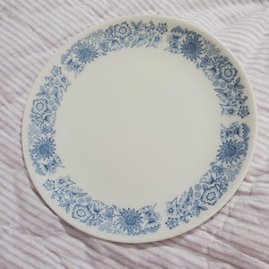 Royal Doulton, Set of 2, 6.25 Bread and Butter Plates, Cranbourne Pattern, White Plate with Blue Flower Rim Design, Made in England