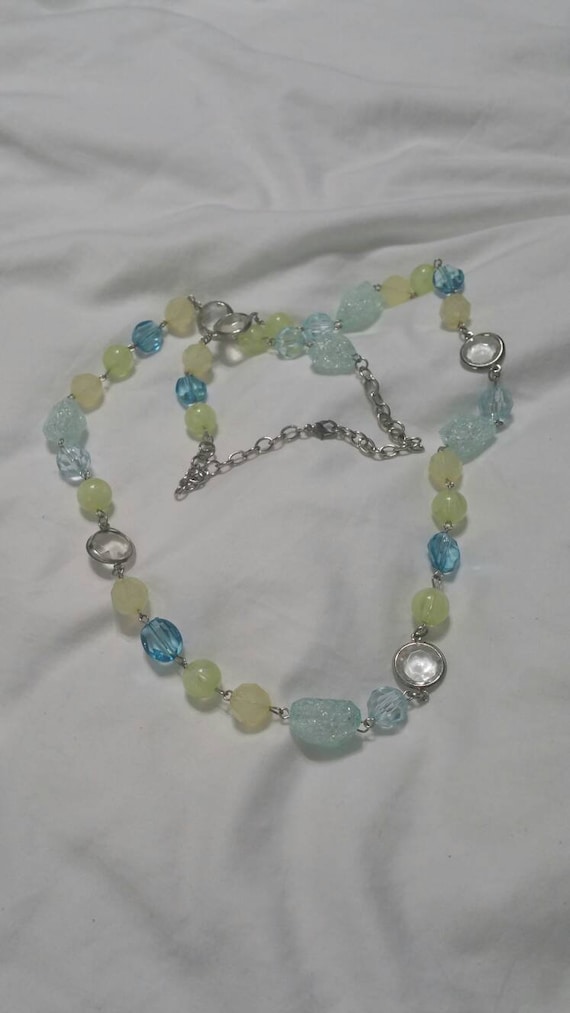 Pale Green, Light Blue and Turquoise, Faux Pearl 3