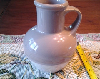 Beige and White Pottery Pitcher Home Decor Collectible Vase