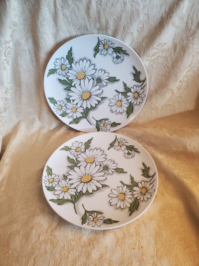  Tichelaar Makkum花器☆SALE Set of 2, Texas Ware Yellow Daisy and White Plates, Mid Century