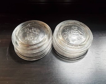 Set of 6, Ball, Number 10, 2.60-inch Glass Canning Lids Vintage Food Preserving Tool, Farmhouse Kitchen
