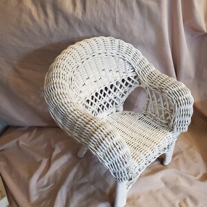 Small White Wicker, Bamboo Mini Weave, Doll Chair or Play Furniture ...