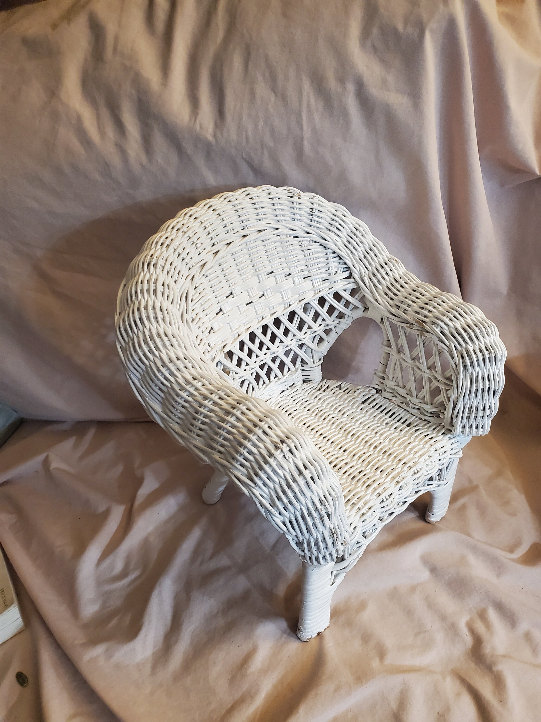White Wicker Chair Etsy