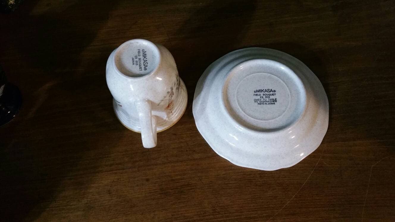 Mikasa Whole Wheat, Flat Cup and Saucer, Made in Japan